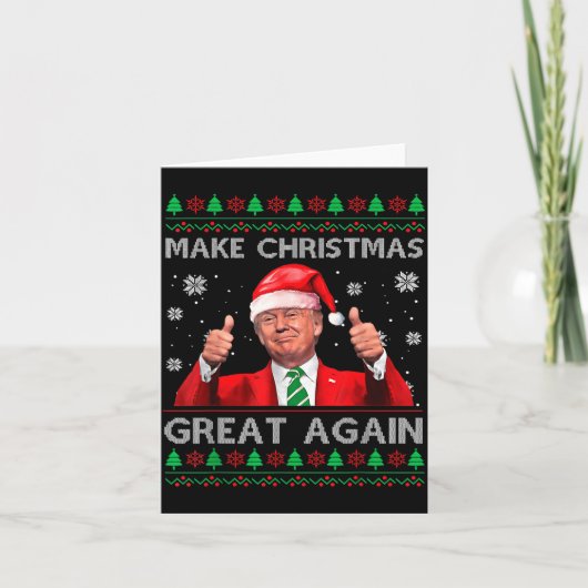 Make Christmas Great Again Xmas Funny Trump Pajama カード (正面)
