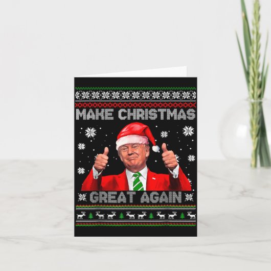 Make Christmas Great Again Xmas Funny Trump Pajama カード (正面)