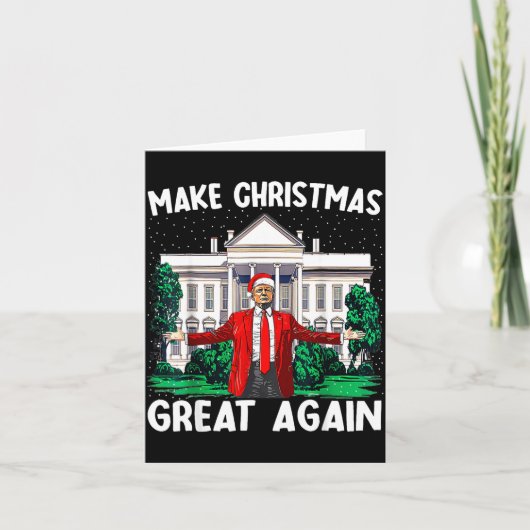 Make Christmas Great Again Xmas Funny Trump Pajama カード (正面)