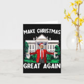Make Christmas Great Again Xmas Funny Trump Pajama カード (黄色い花)