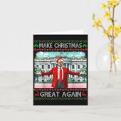 Make Christmas Great Again Xmas Funny Trump Pajama カード (黄色い花)