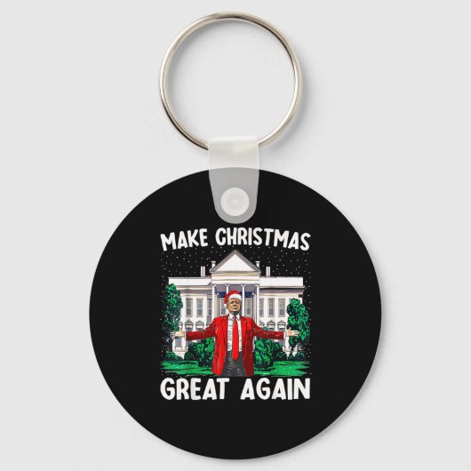 Make Christmas Great Again Xmas Funny Trump Pajama キーホルダー (正面)