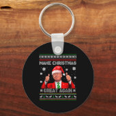 Make Christmas Great Again Xmas Funny Trump Pajama キーホルダー (正面)