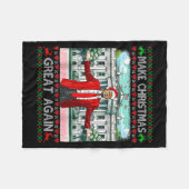 Make Christmas Great Again Xmas Funny Trump Pajama フリースブランケット (正面(横))