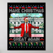 Make Christmas Great Again Xmas Funny Trump Pajama ポスター (正面)