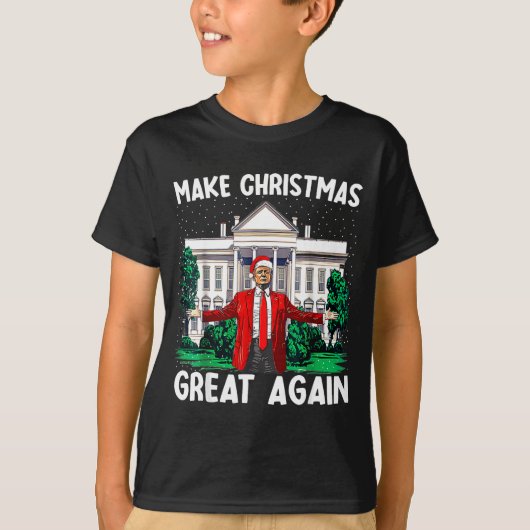 Make Christmas Great Again Xmas Funny Trump Pajama Tシャツ (正面)
