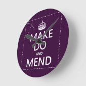 Make DoとMend （すべてのカラー） ラウンド壁時計 (傾斜)