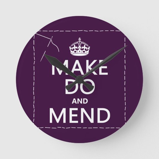 Make DoとMend （すべてのカラー） ラウンド壁時計 (正面)