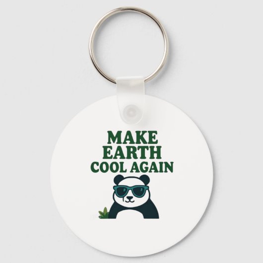 Make Earth Cool Again Funny Eco Panda Design T Shi キーホルダー (正面)