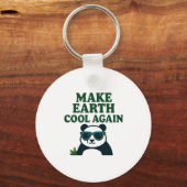 Make Earth Cool Again Funny Eco Panda Design T Shi キーホルダー (正面)