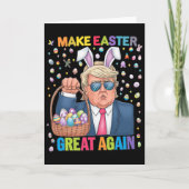 Make Easter Great Again Funny Trump Bunny Spring H カード (正面)