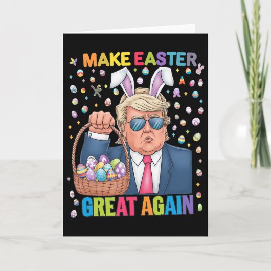Make Easter Great Again Funny Trump Bunny Spring H カード (正面)