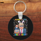 Make Easter Great Again Funny Trump Bunny Spring H キーホルダー (正面)