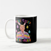 Make Easter Great Again Funny Trump Bunny Spring H コーヒーマグカップ (左)