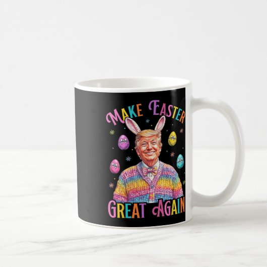 Make Easter Great Again Funny Trump Bunny Spring H コーヒーマグカップ (右)