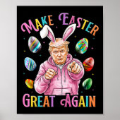 Make Easter Great Again Funny Trump Bunny Spring H ポスター (正面)