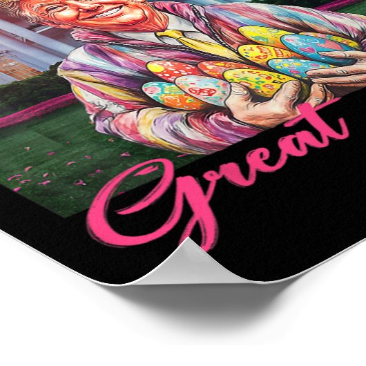 Make Easter Great Again Funny Trump Bunny Spring H ポスター (角)