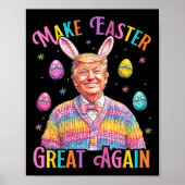 Make Easter Great Again Funny Trump Bunny Spring H ポスター (正面)