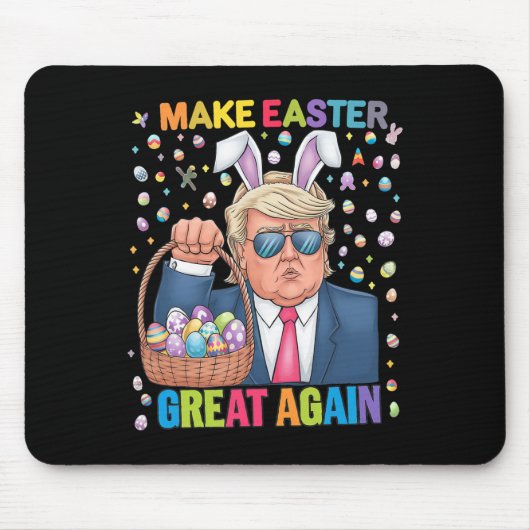 Make Easter Great Again Funny Trump Bunny Spring H マウスパッド (正面)