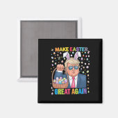 Make Easter Great Again Funny Trump Bunny Spring H マグネット (正面/裏面)