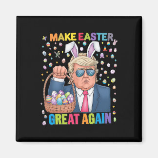 Make Easter Great Again Funny Trump Bunny Spring H マグネット