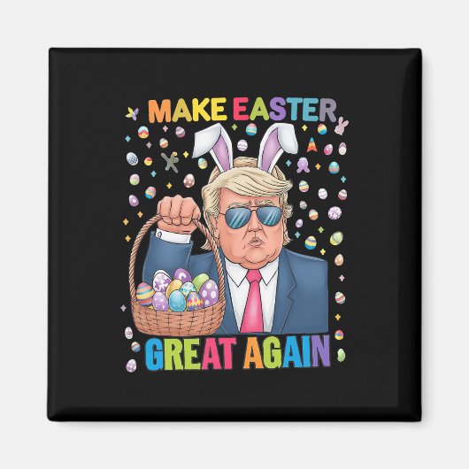 Make Easter Great Again Funny Trump Bunny Spring H マグネット (正面)