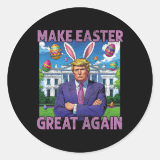 Make Easter Great Again Funny Trump Bunny Spring H ラウンドシール