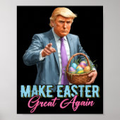Make Easter Great Again Funny Trump Spring Hunt Eg ポスター (正面)