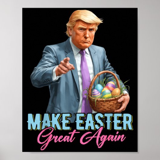 Make Easter Great Again Funny Trump Spring Hunt Eg ポスター (正面)
