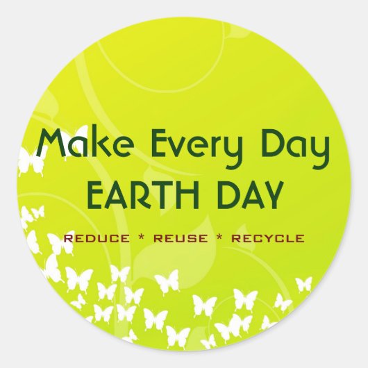 Make Every Day EARTH DAYスタンプ ラウンドシール (正面)