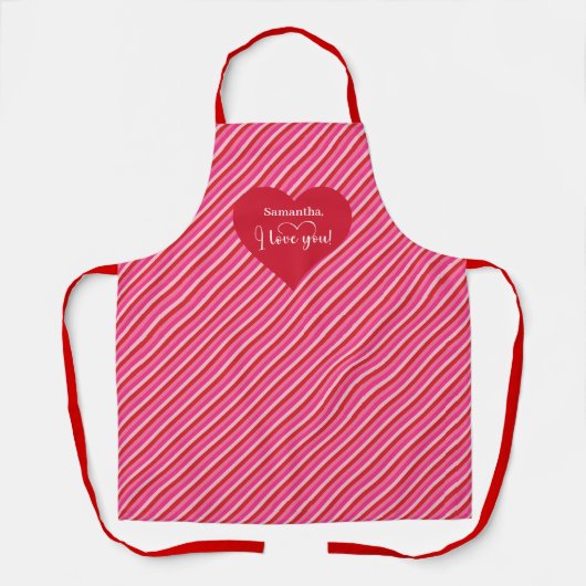 Make Every Meal Romantic Personalized Heart Apron エプロン (正面)