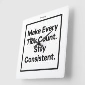 Make Every Tick Count Wall Clock [Text/Name] スクエア壁時計 (傾斜)