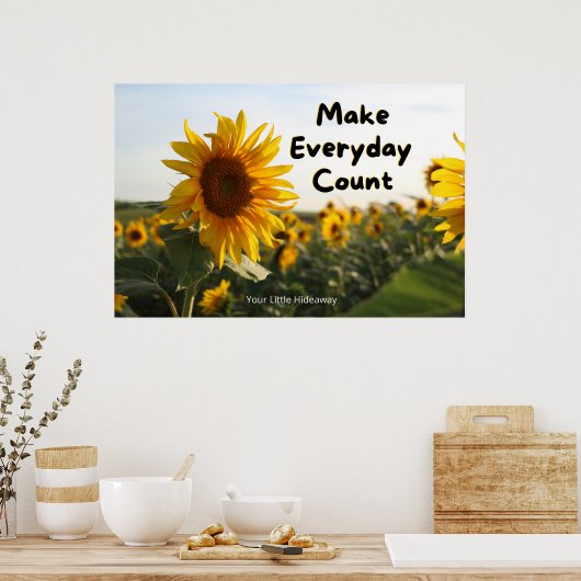 "Make Everyday Count" Positive Quotation Wall art ポスター (キッチン)