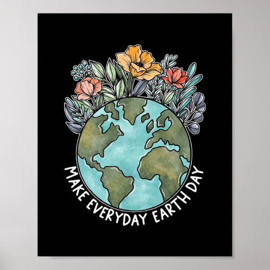 Make Everyday Earth Day 2022 Flower Environmental ポスター (正面)