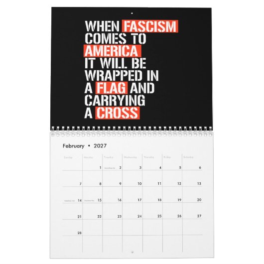Make Fascists Afraid Again Calendar カレンダー (2月 2027)