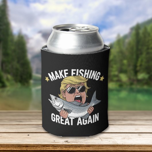 Make Fishing Great Again Trump Funny Fisherman 缶クーラー