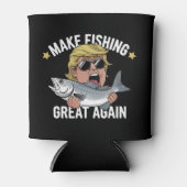 Make Fishing Great Again Trump Funny Fisherman 缶クーラー (正面)