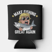 Make Fishing Great Again Trump Funny Fisherman 缶クーラー (裏面)