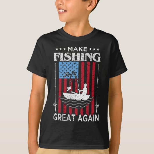 Make Fishing Great Again Trump Funny Fisherman Ang Tシャツ (正面)