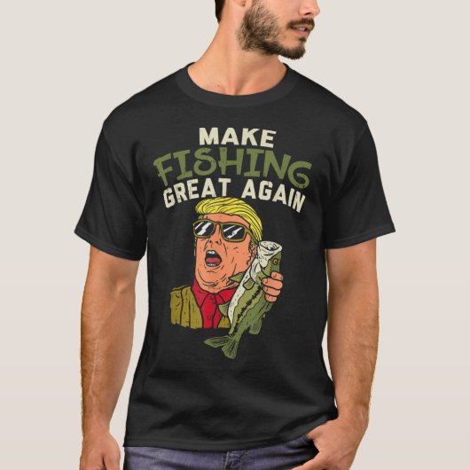 Make Fishing Great Again Trump Funny Fisherman Ang Tシャツ (正面)