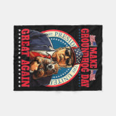 Make Groundhog Day Great Again Funny Trump Holding フリースブランケット (正面(横))