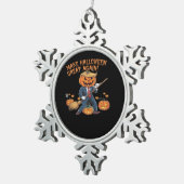 Make Halloween 素晴らし Again – 秋不気味引用文 スノーフレークピューターオーナメント (右)