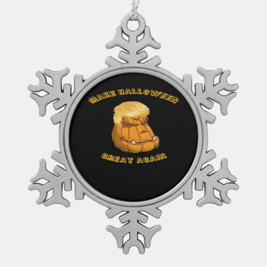 Make Halloween Great Again Classic – Sloth in Cost スノーフレークピューターオーナメント (正面)