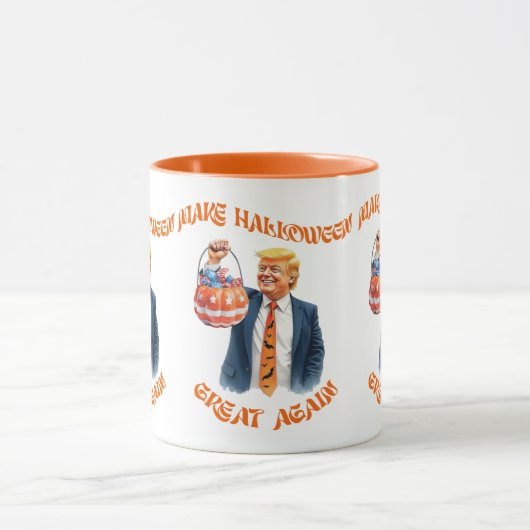 Make Halloween Great Again Donald Trump Funny マグカップ (中央)