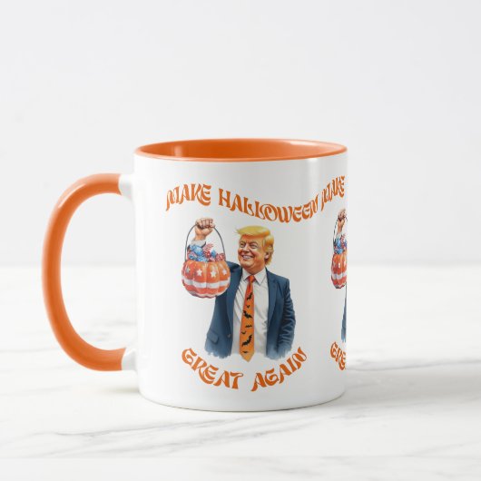 Make Halloween Great Again Donald Trump Funny マグカップ (左)
