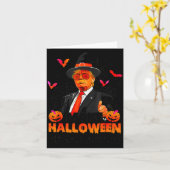 Make Halloween Great Again Funny Trump Soky Trick カード (黄色い花)
