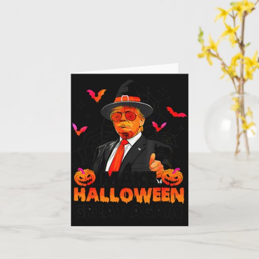 Make Halloween Great Again Funny Trump Soky Trick  カード (黄色い花)