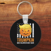 Make Halloween Great Again Trumpkin Funny Hair Pum キーホルダー (正面)