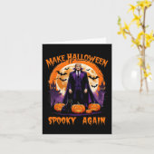 Make Halloween Spooky Again Funny Trump Halloween  カード (黄色い花)