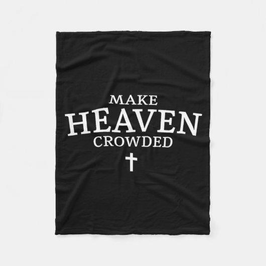Make Heaven Crowded Cross - Minimalist Christian R フリースブランケット (正面)